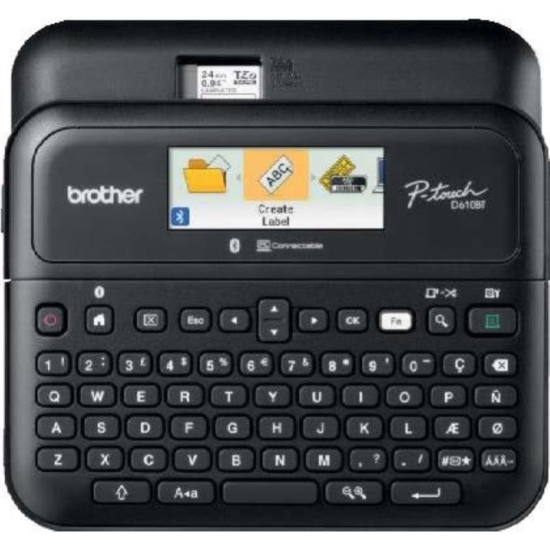 Brother p-touch pt-d610btvp etichettatrice trasferimento termico b/n bluetooth larghezza 24mm 30 mm/sec usb taglierina 180 x 360 dpi nero
