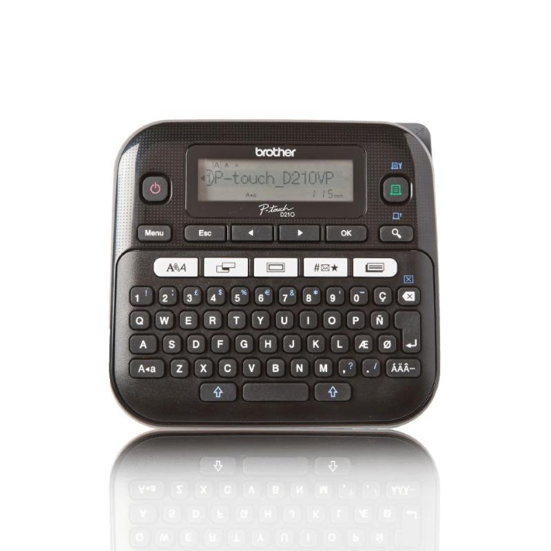 Brother pt-d210vp stampante per etichette (cd) trasferimento termico 180 x 180 dpi 20 mm/s qwerty