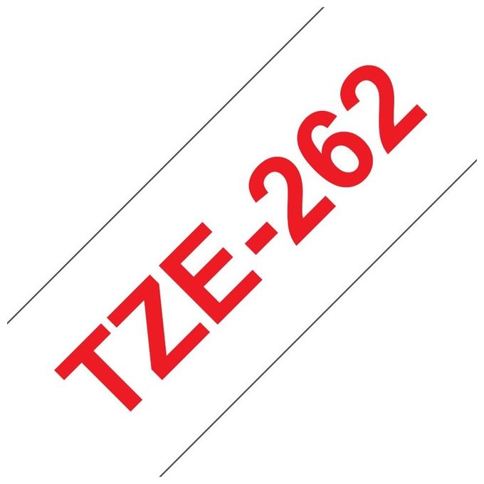 Brother TZE-262 Nastro per Etichettatrice TZe Trasferimento Termico 36 mm Rosso su Bianco