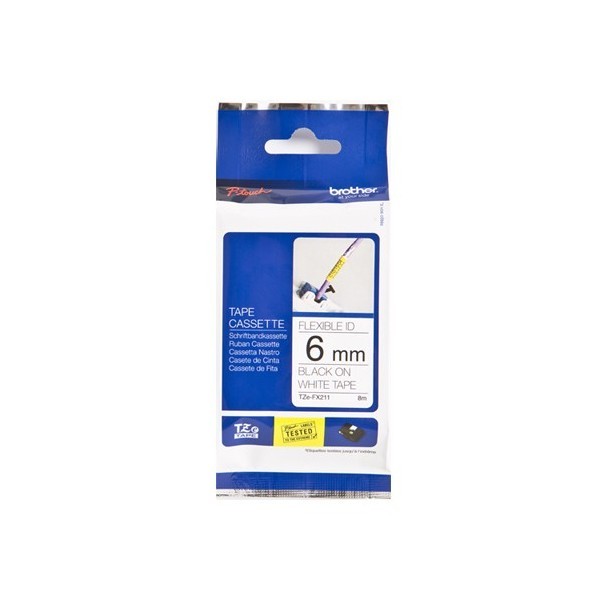 Brother TZe-FX211 nastro per etichettatrice Nero su bianco