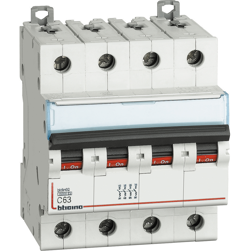 Bticino Fn84c63 Interruttore Magnetotermico Modulare Btdin60 4p 63a Curva C