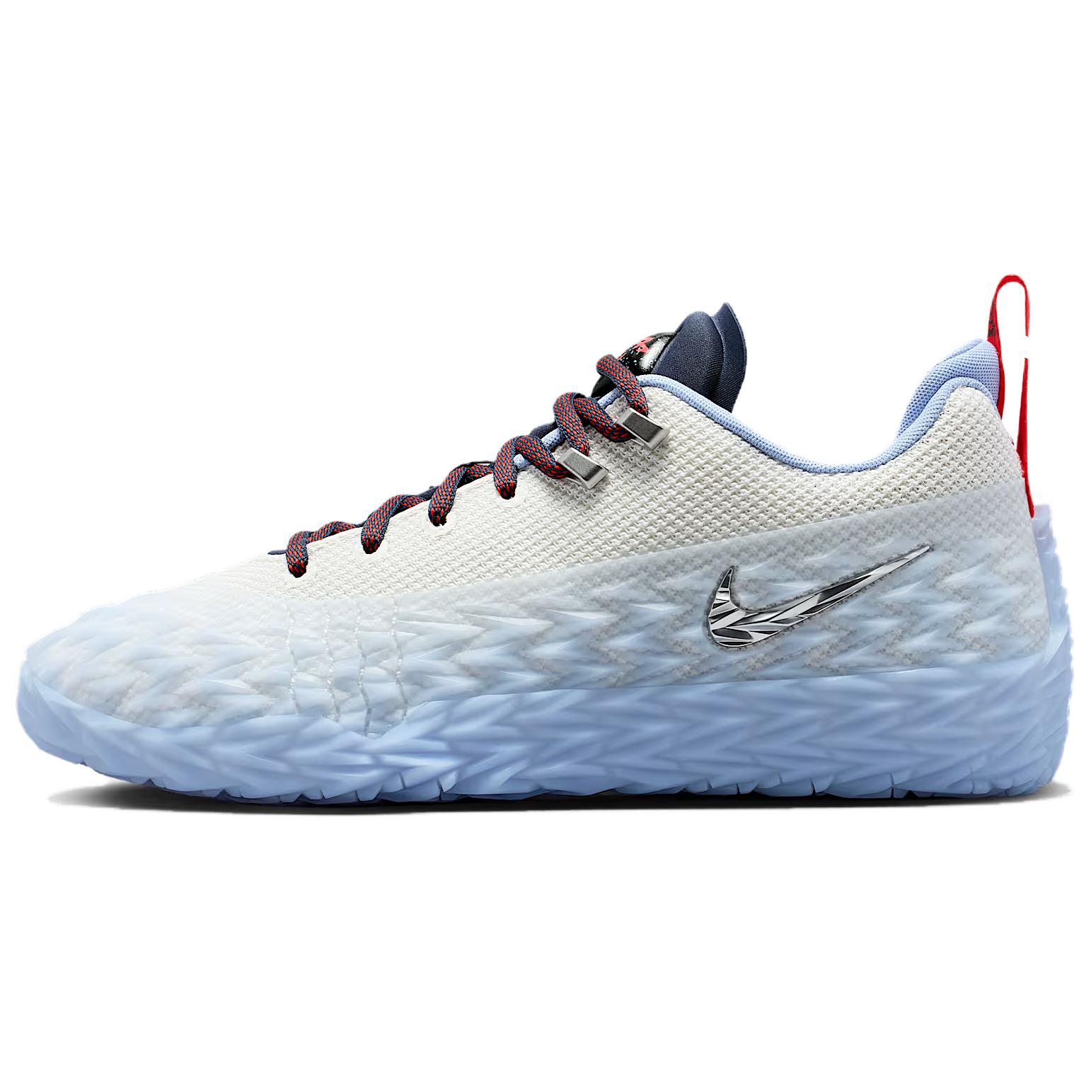 Cade Cunningham x Nike S.T. Scarpe da ginnastica da uomo Charge PE EP Detroit Tough Bianco Vela Metallico-Argento IZ6736-100 47.5 white