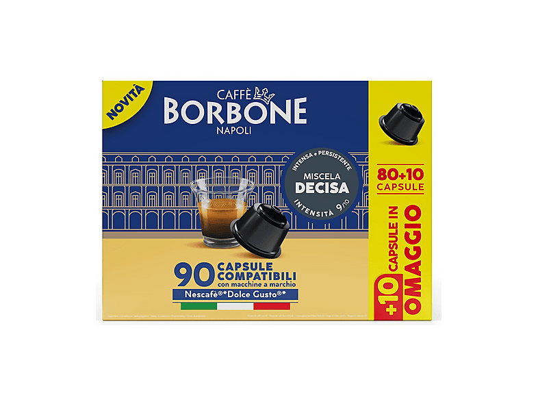 CAFFE' BORBONE Capsule Compatibili Dolce Gusto - Miscela Decisa 80+10 caps