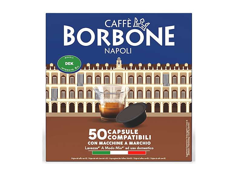 CAFFE' BORBONE Capsule Compatibili sistema A Modo Mio - Miscela Decaffeinato 50 capsule