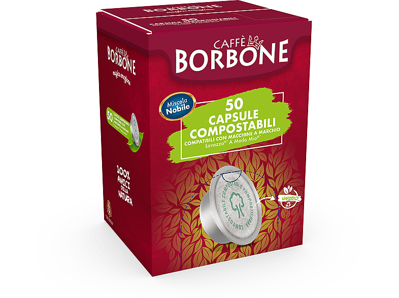 CAFFE' BORBONE Capsule Compostabili Compatibili sistema A Modo Mio - Miscela Nobile 50 capsule