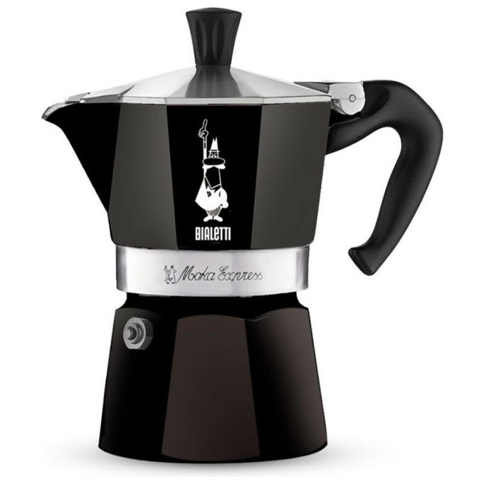 Caffettiera Alluminio 3 Tazze MOKA EXPRESS Monogram omino Nero 0008002 MR