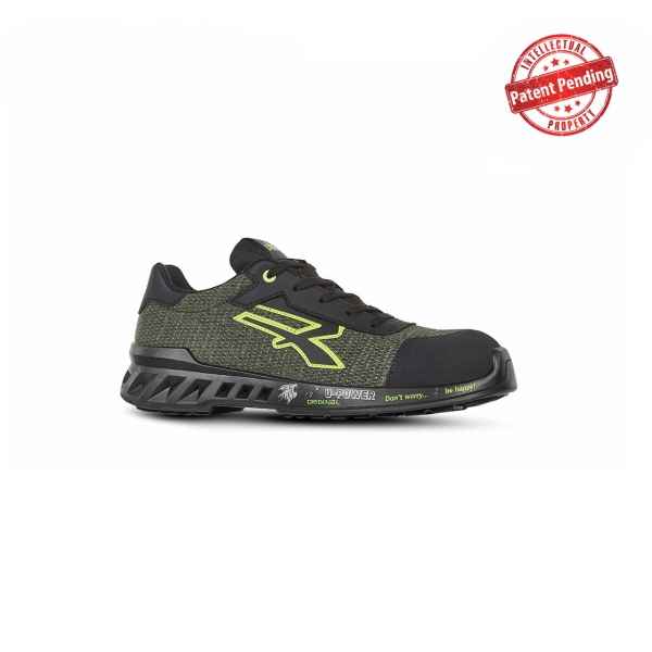Calzature di sicurezza super leggere Upower Robin S ESD - Taglia 41 - Sistema antiperforazione ultraleggero puntale in alluminio AirToe resistenti all'olio antiscivolo classe S1PS FO SR - Verde oliva/verde