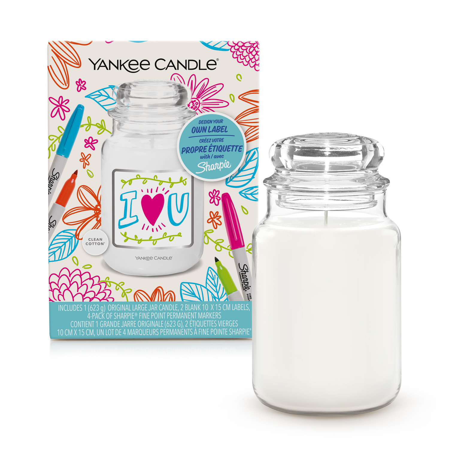Candela profumata Yankee Candle personalizzabile con pennarelli Candela profumata Yankee Candle personalizzabile con pennarelli