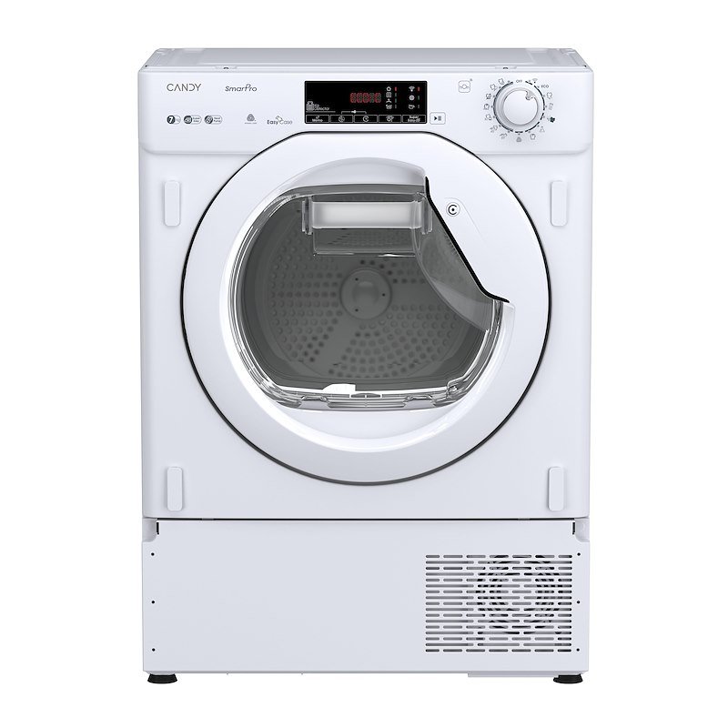 CANDY BCTD H7A2TE-S ASCIUGATRICE INCASSO, Caricamento frontale, Profondità 49,2 cm, Bianco, Classe E