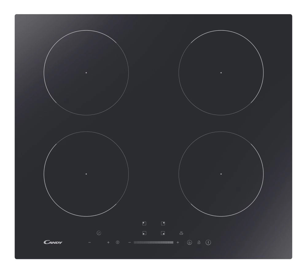 CANDY CIS642SCTT/1 PIANO COTTURA A INDUZIONE, 4 zone di cottura, dimensioni: L 59 cm, P 52 piano in Vetroceramica, Nero
