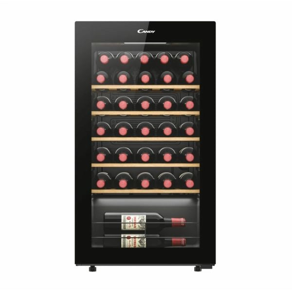 CANDY CWC034 CANTINETTA, 34 bottiglie, 5 ripiani, dimensoni: L 47,5 cm, A 85 P 45,6 temperatura massima 20 °C, minima Nero, classe G
