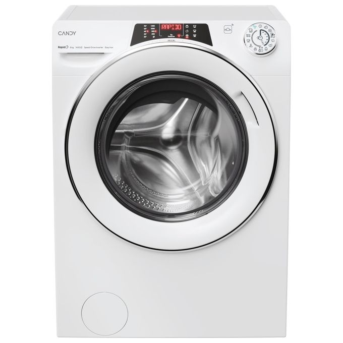 Candy RO1486DWMCT-1-S RapidÓ Lavatrice Carica Frontale 8 Kg 1400 rpm Classe A Inverter Vapore Wi-Fi (85x60x53 cm) colore Bianco Candy RO1486DWMCT-1-S RapidÓ Lavatrice Carica Frontale 8 Kg 1400 rpm Classe A Inverter Vapore Wi-Fi (85x60x53 cm) colore Bianco