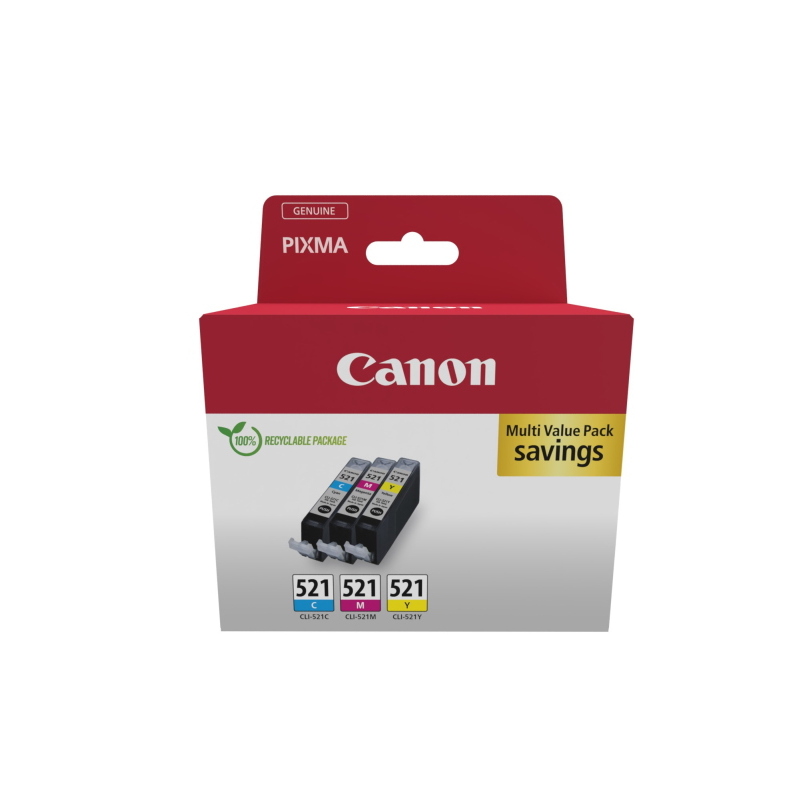 Canon 2934b016 cartuccia d`inchiostro 3 pz originale ciano, magenta, giallo