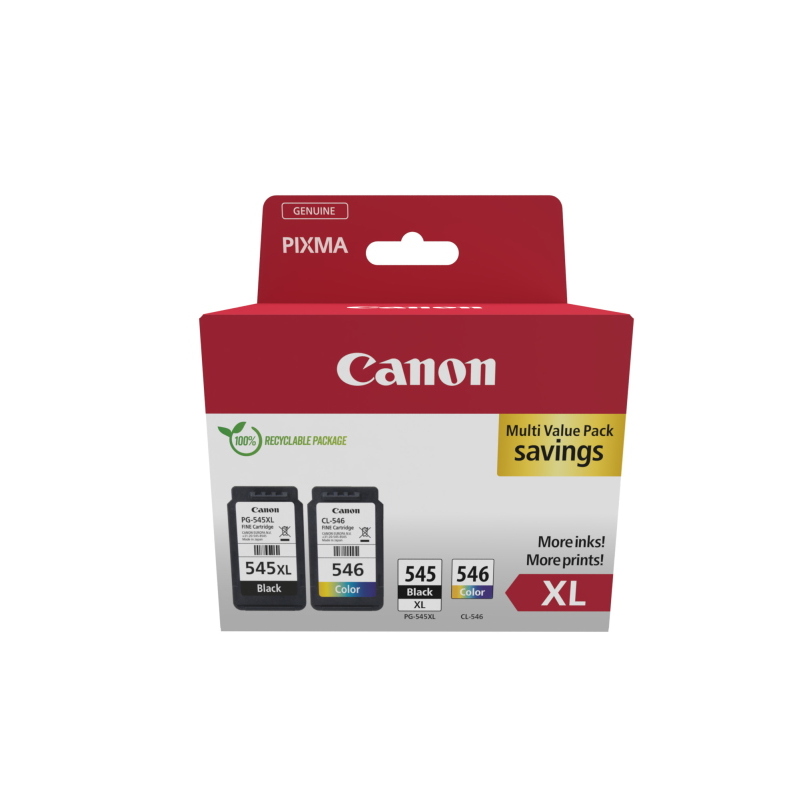 Canon 8286b010 cartuccia d`inchiostro 2 pz originale resa elevata (xl) nero, ciano, magenta, giallo
