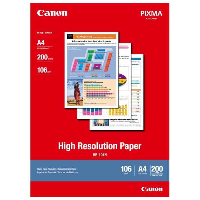 Canon HR-101N Carta per Stampante Inkjet A4 210x297 mm 106 g-m² 200 Fogli colore Bianco