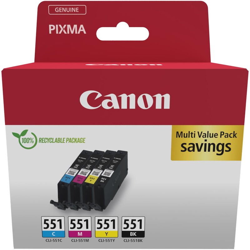 Canon - Kit Cartucce Cli-551 C/m/y/bk Multi Sec-colore