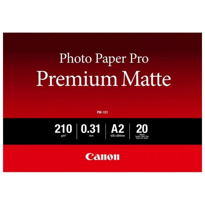 Canon PM-101 Carta Fotografica Premium Opaco A2 20 Fogli 210 g-m² colore Bianco