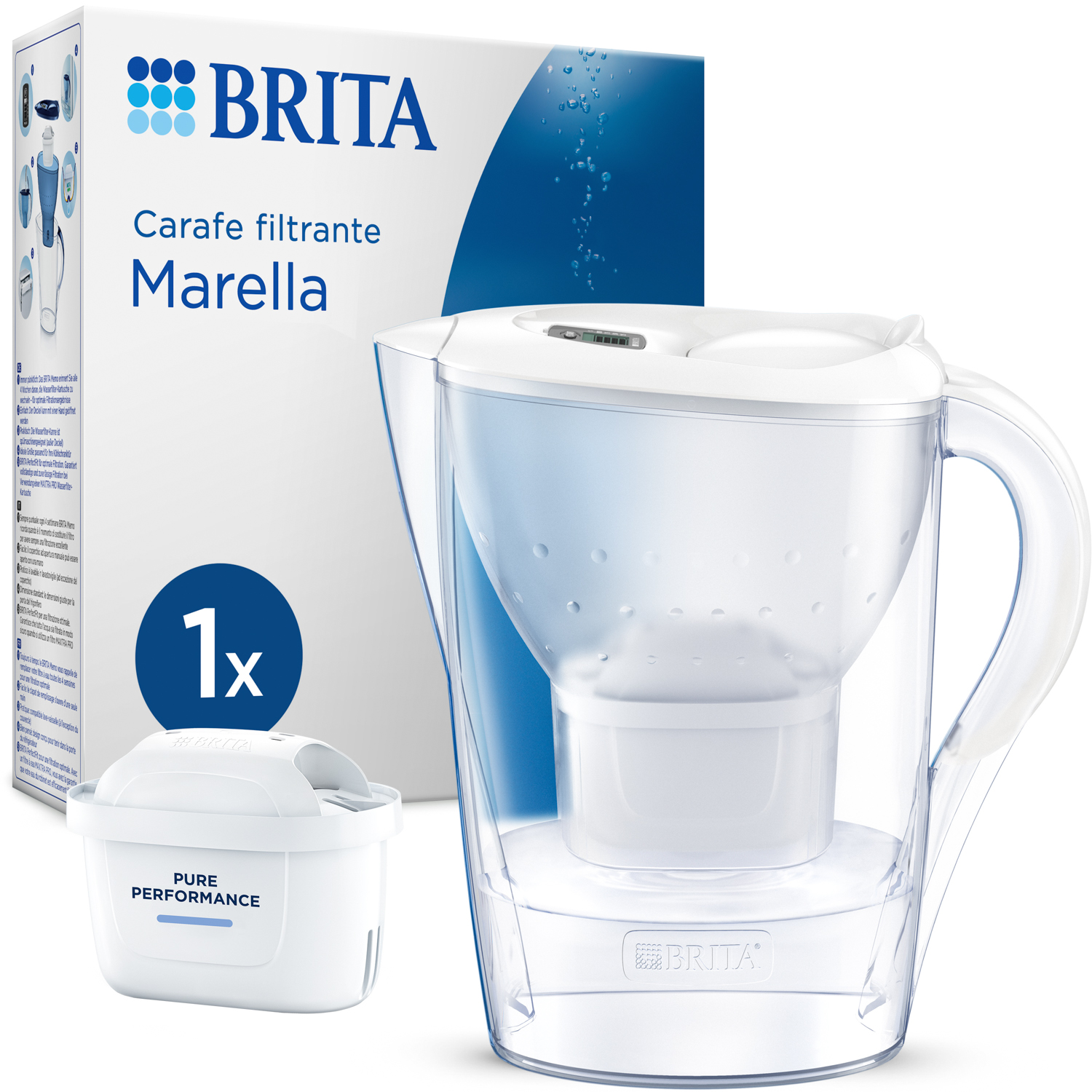 Caraffa filtrante 2,4 L Marella Brita con filtro Maxtra Pro All in 1