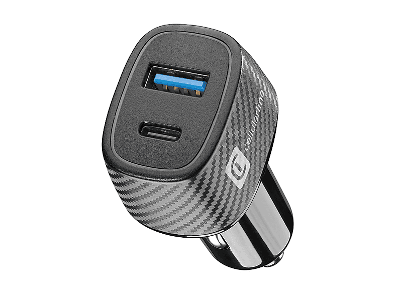 CARICABATTERIA AUTO CELLULARLINE Multicarica auto 2 porte da 32W, Nero CARICABATTERIA AUTO CELLULARLINE Multicarica auto 2 porte da 32W, Nero