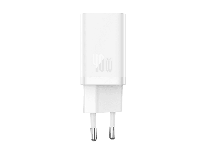 CARICABATTERIA BASEUS GaN5 Pro Charger C+C 40W da Max (20W+20W su entrambe le porte), Bianco CARICABATTERIA BASEUS GaN5 Pro Charger C+C 40W da Max (20W+20W su entrambe le porte), Bianco