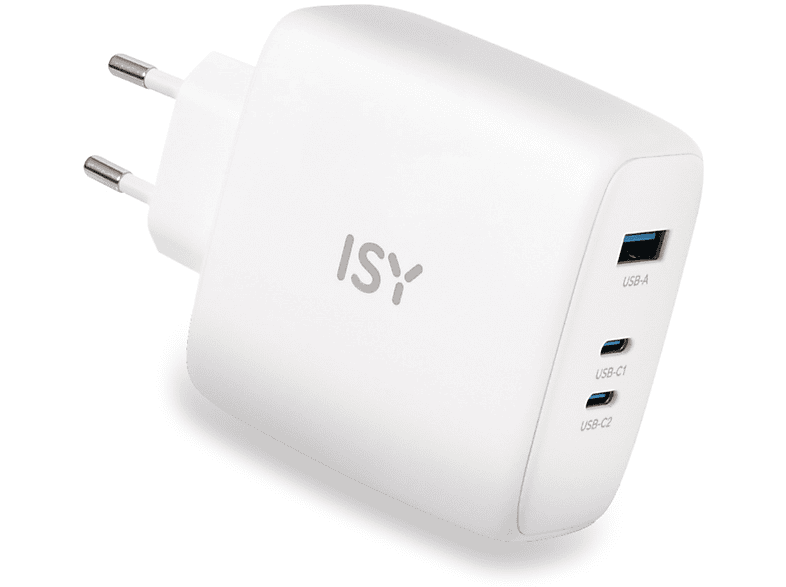 CARICABATTERIA ISY GAN charger 100W+USB-CTOC da 100W, Bianco CARICABATTERIA ISY GAN charger 100W+USB-CTOC da 100W, Bianco