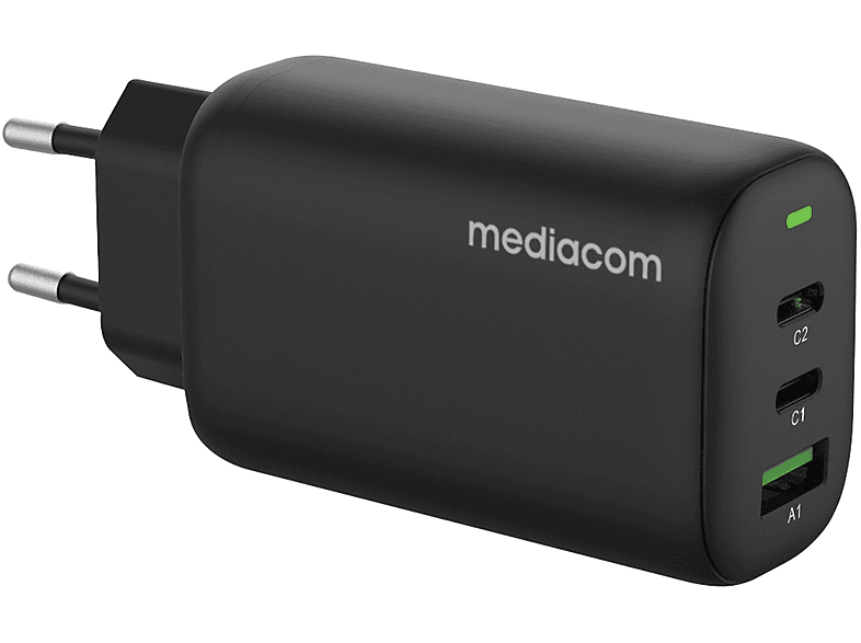 CARICABATTERIA MEDIACOM Fast Charger da 65W, Nero