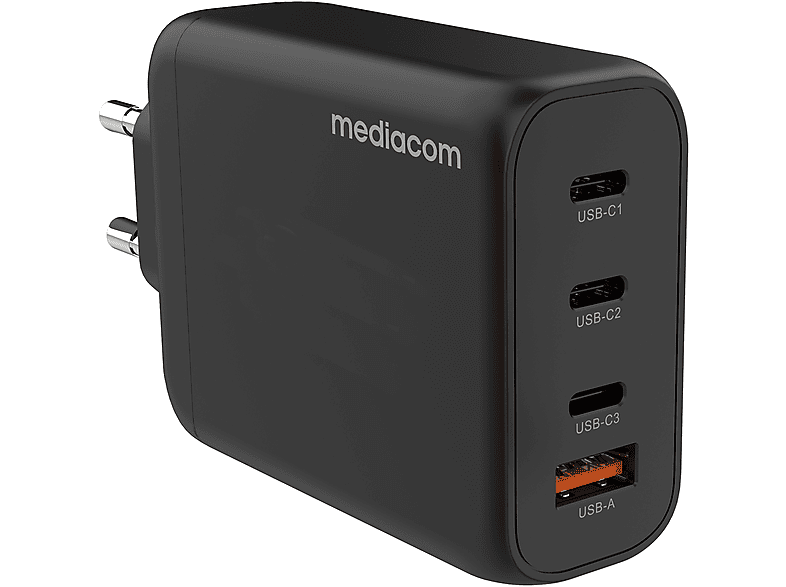 CARICABATTERIA MEDIACOM MD-A220 da 100W, Nero