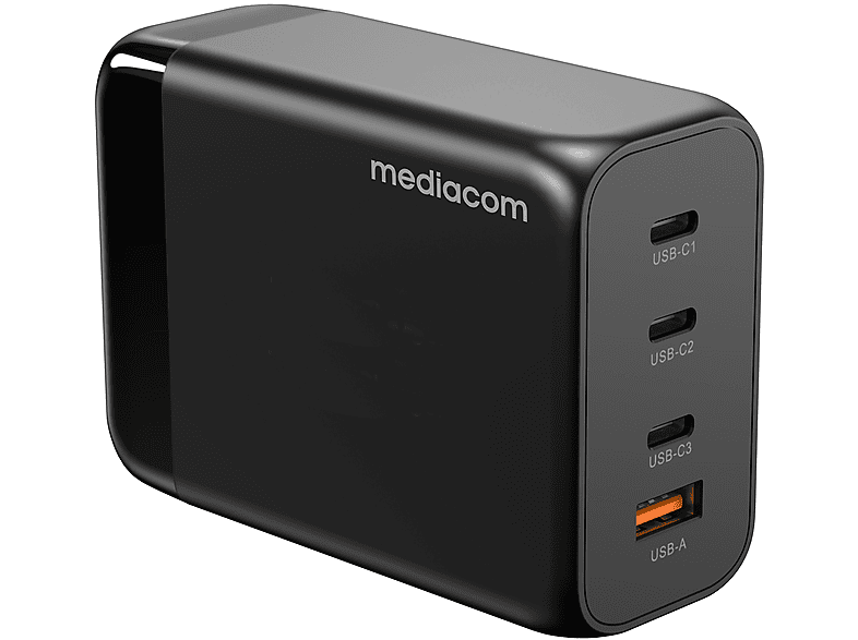 CARICABATTERIA MEDIACOM MD-A240 da 100W, Nero