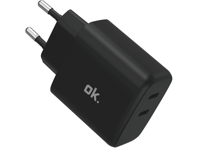 CARICABATTERIA OK 65W Wall Charger da 65 W, Nero