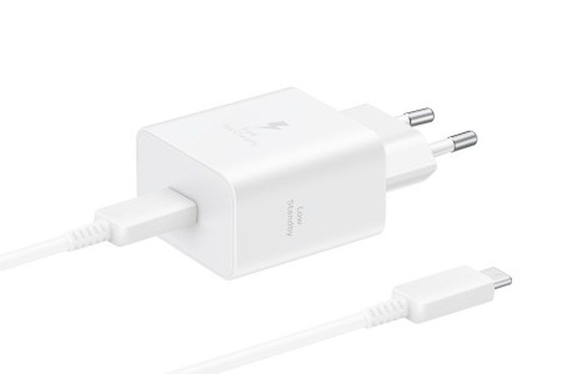 CARICABATTERIA SAMSUNG 45W + cavo USB-C/USB-C da 45 W, Bianco