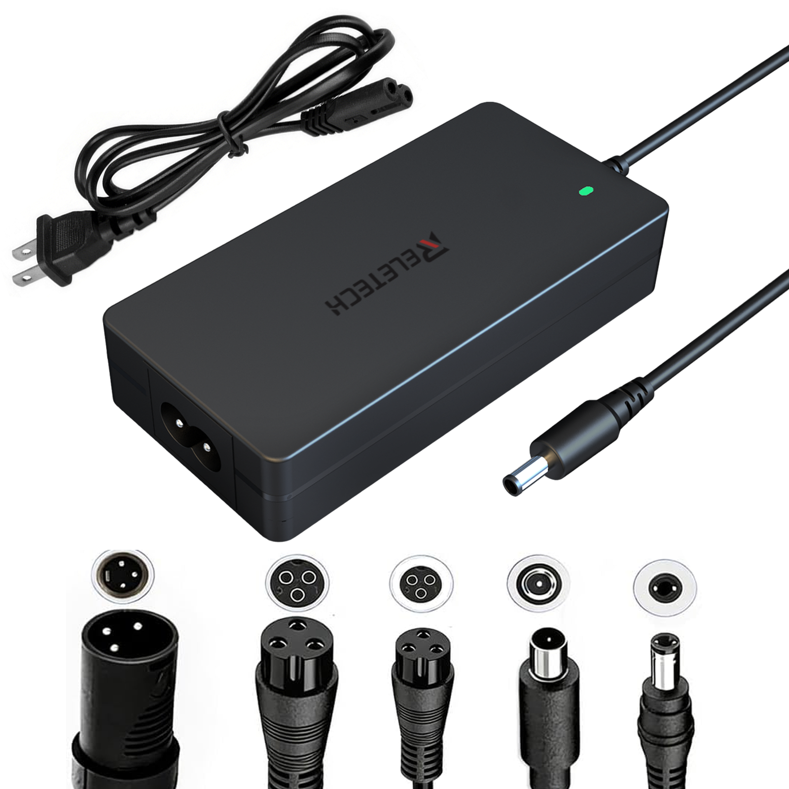 Caricabatterie 54,6V 2A per Bici Elettrica, Caricabatterie per Batteria al Litio con Presa/Connettore DC per Batteria al Litio 48V 13S per E-bike