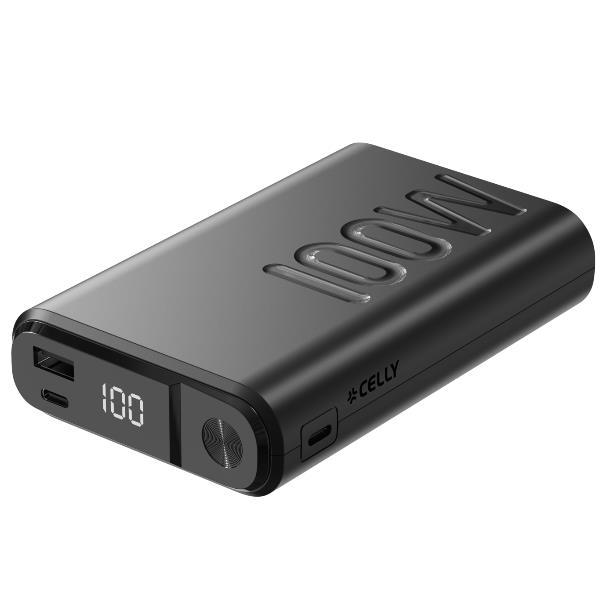 CARICABATTERIE CELLY Power Bank 100W 20000MAH da 100W, Nero