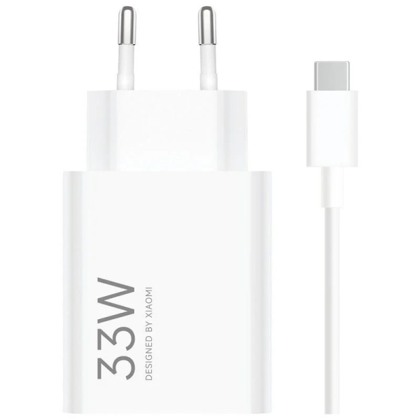 Caricabatterie da muro per smartphone Xiaomi Combo 33W USB-A 33W + cavo - Identificazione dispositivo intelligente - Bianco