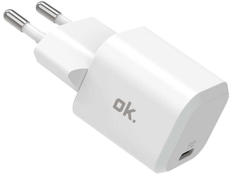 CARICABATTERIE OK Fast Charger Mini da 20W, Bianco