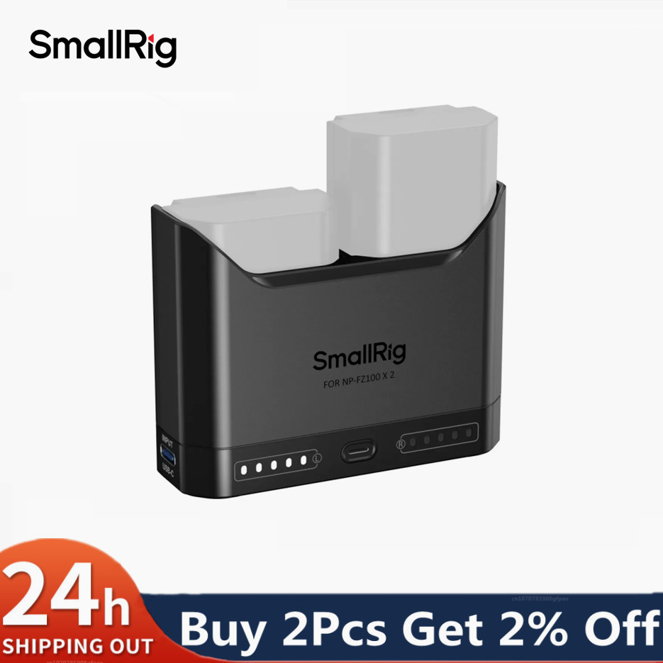 Caricabatterie SmallRig per Sony NP-FZ100/Canon LP-E6P/Nikon EN-EL15c/Sony NP-FW50/Panasonic DMW-BLK22 5489 5490 5491