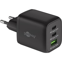 Caricatore rapido USB-C Nano, PD, GaN, 65 Watt, cavo tessile USB-C, Caricabatterie