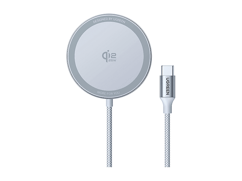 CARICATORE WIRELESS UGREEN Caricatore Wireless Magnetico 25W da 25 W, Bianco CARICATORE WIRELESS UGREEN Caricatore Wireless Magnetico 25W da 25 W, Bianco