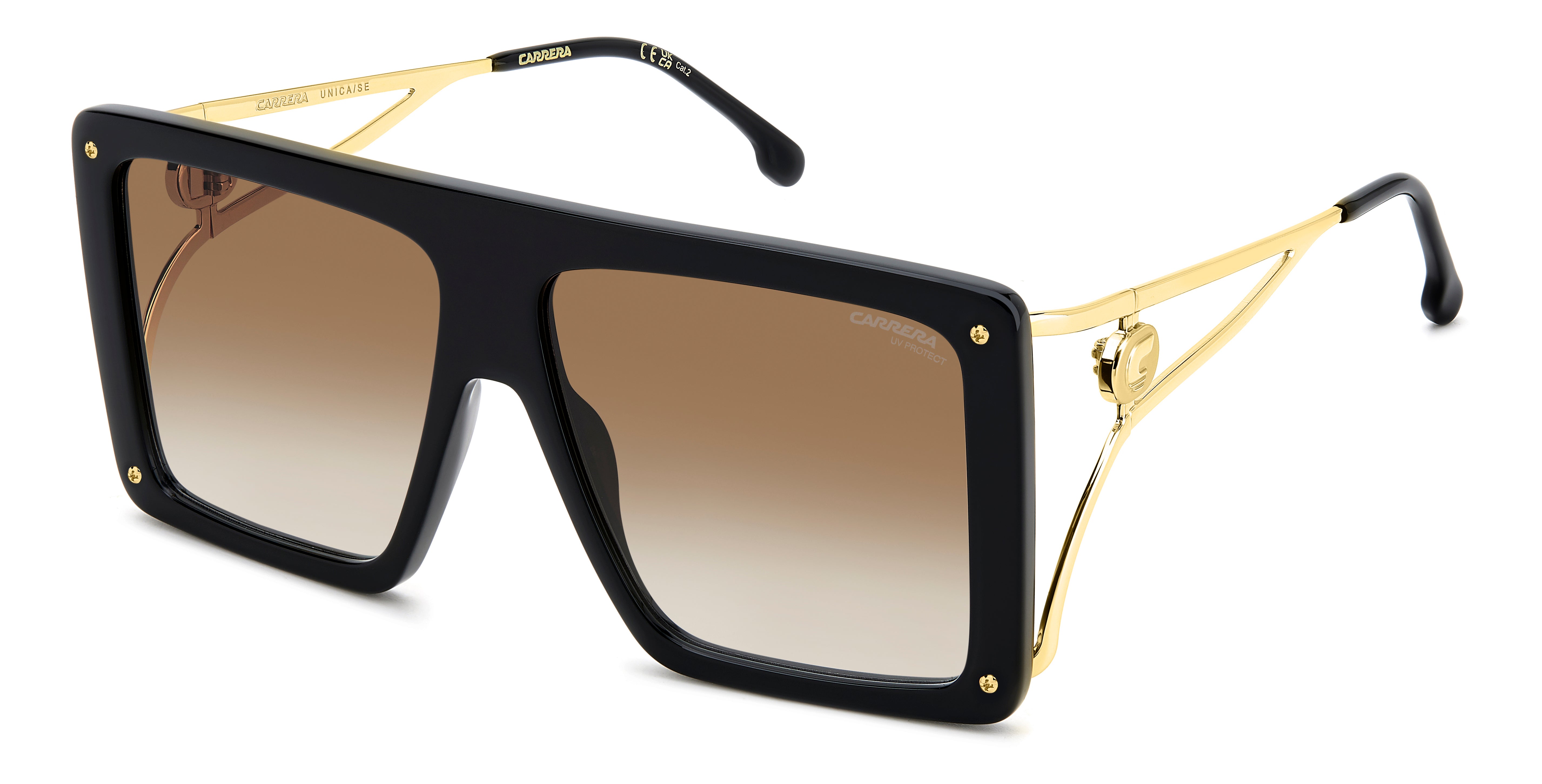 Carrera Donna Carrera CA UNICA/SE 807/86 Occhiali da sole Acetato Nero Nero Squadrata Normale Sfumato