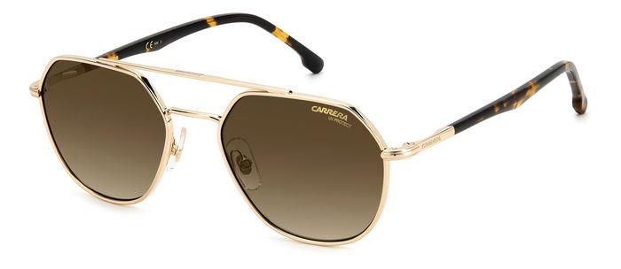 Carrera Unisex Carrera CARRERA 303/S 06J/HA Occhiali da sole Metallo Oro Marrone Geometrica Normale Sfumato