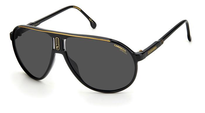 Carrera Unisex Carrera CHAMPION65/N 807/IR Occhiali da sole Plastica Nero Grigio Pilot