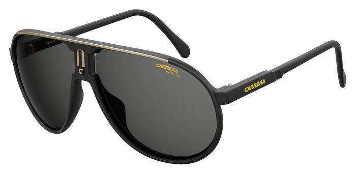 Carrera Unisex Carrera CHAMPION/N 003/IR Occhiali da sole Plastica Nero-opaco Grigio Pilot Normale Sfumato