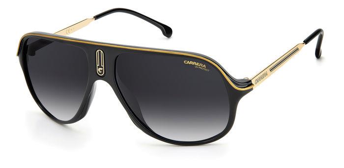 Carrera Unisex Carrera SAFARI65/N 807/9O Occhiali da sole Plastica Nero Grigio Squadrata Polarizzata