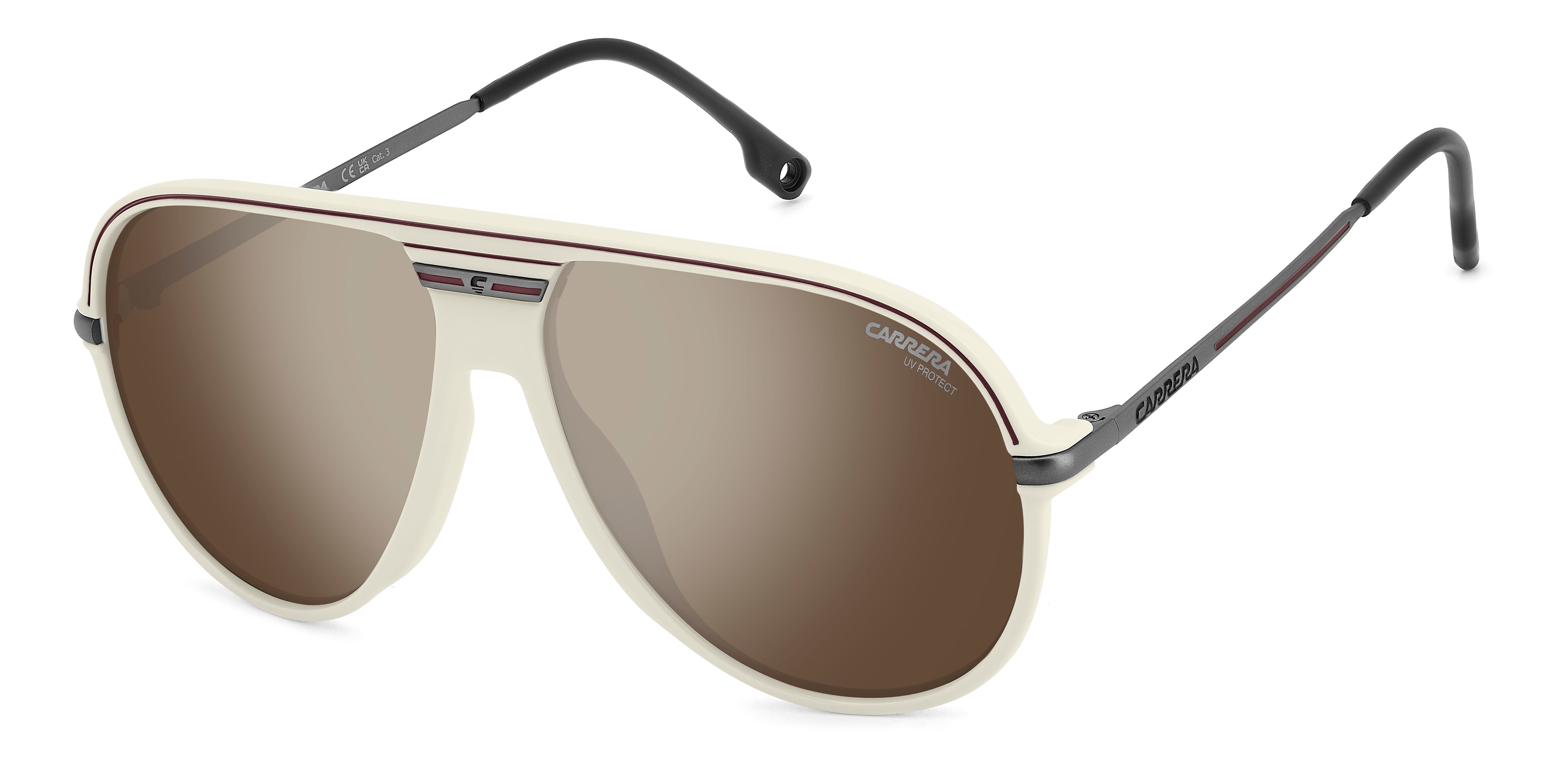Carrera Uomo Carrera C SPORT 06/S SZJ/T4 Occhiali da sole Polyamide Bianco Argento Pilot Normale Specchiato