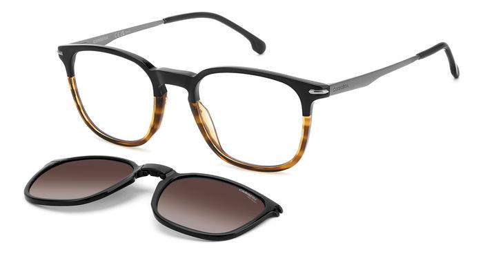 Carrera Uomo Carrera CA 332/CS WR7/LA Occhiali da sole Acetato Nero / Havana Marrone Squadrata Polarizzata Clip-on