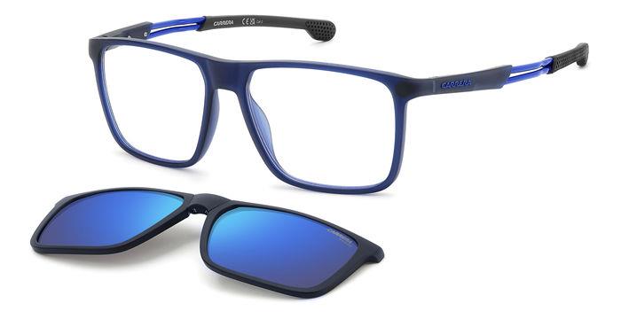 Carrera Uomo Carrera CA 4020/CS FLL/5X Occhiali da sole Polyamide Blu opaco Azzurro Squadrata Polarizzata Clip-on
