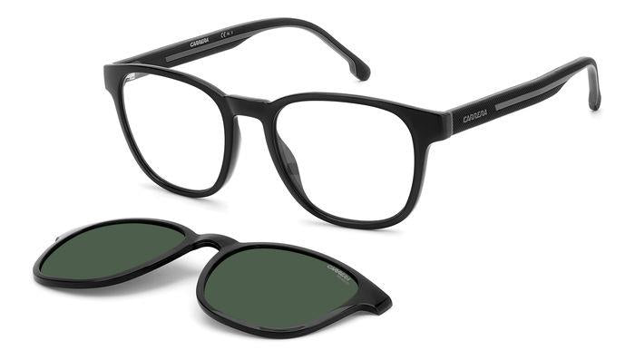 Carrera Uomo Carrera CA8062/CS 08A/UC Occhiali da sole Iniettato Nero Verde Squadrata Polarizzata Clip-on