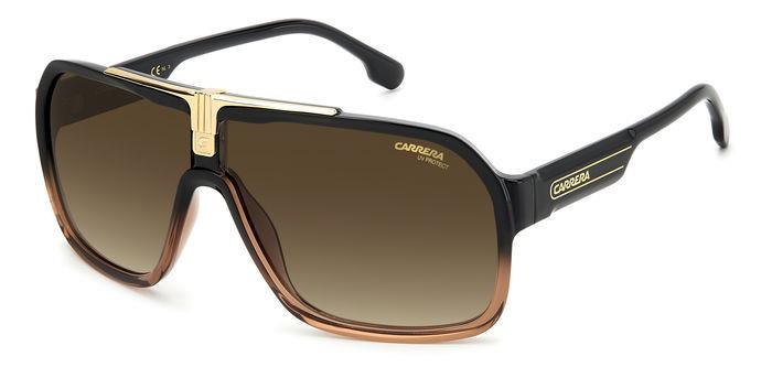 Carrera Uomo Carrera CARRERA 1014/S R60/HA Occhiali da sole Plastica Nero Marrone Squadrata Sfumato