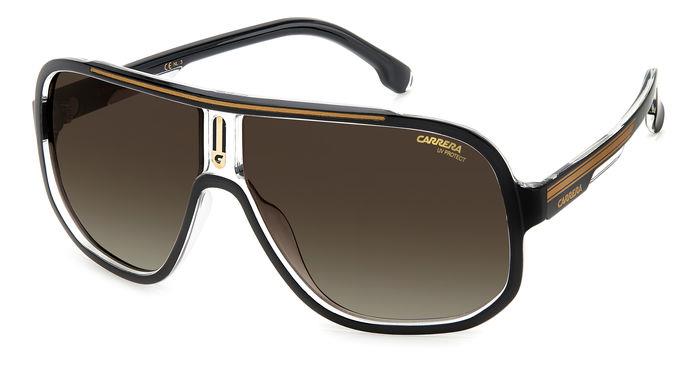 Carrera Uomo Carrera CARRERA 1058/S 2M2/HA Occhiali da sole Plastica Nero Marrone Squadrata Sfumato
