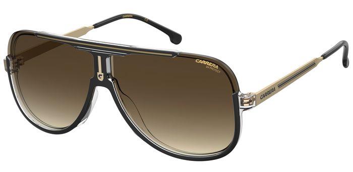 Carrera Uomo Carrera CARRERA 1059/S 2M2/HA Occhiali da sole Plastica Nero/Oro Marrone Pilot Sfumato