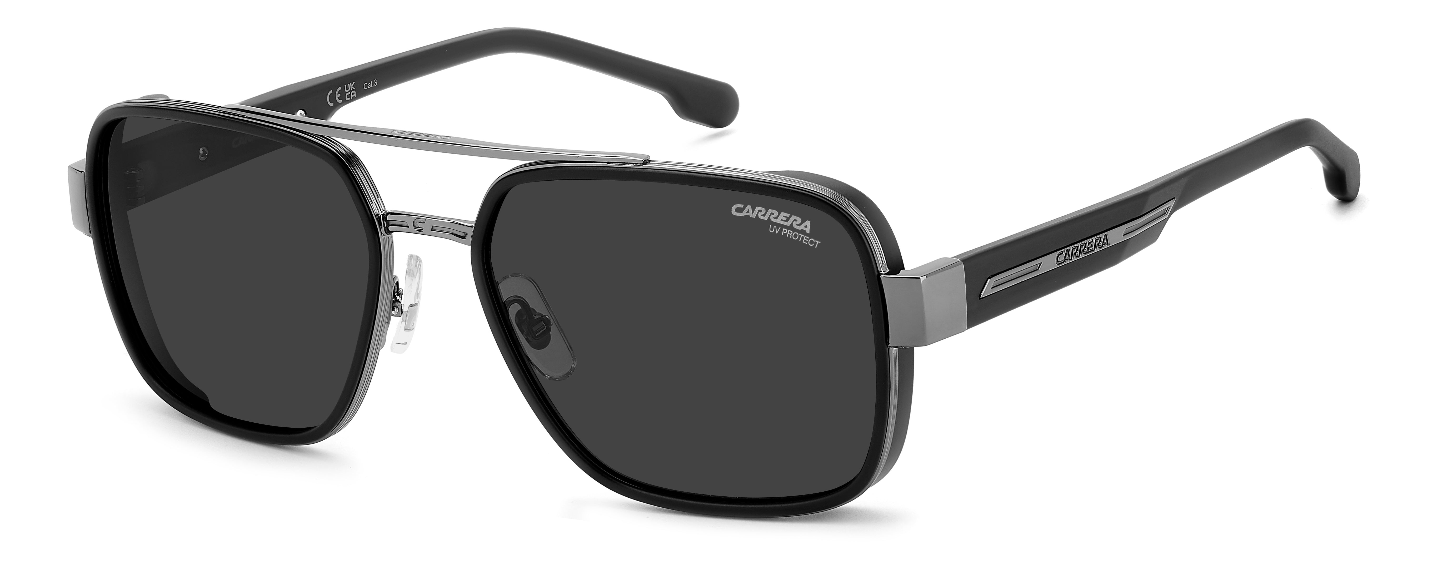 Carrera Uomo Carrera CARRERA 1092/S RZZ/IR Occhiali da sole Metallo Nero Grigio Squadrata Normale